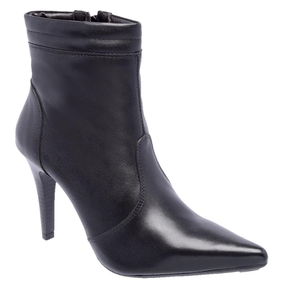 botinha cano curto couro shoes shoes preto